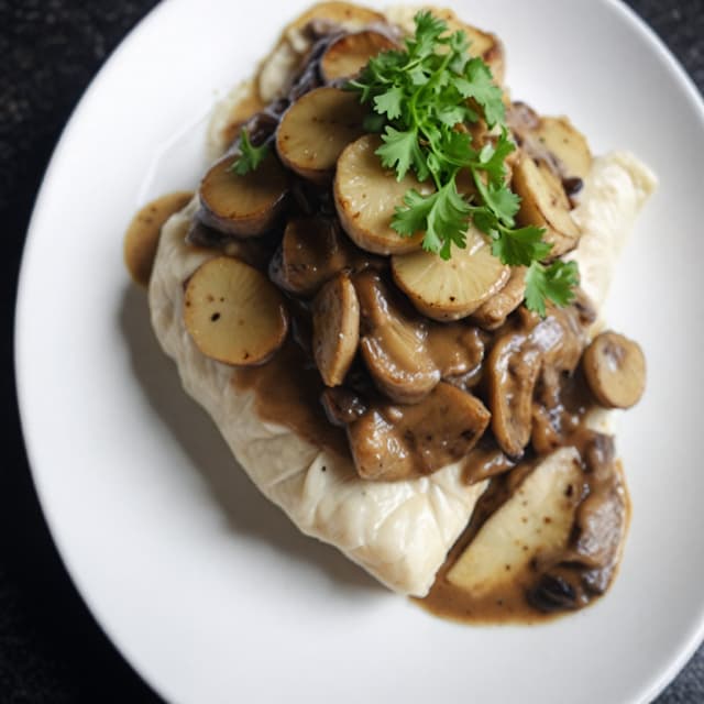 Mushroom Sauce-Topped Fish Parcels